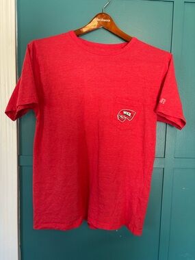 Russell Athletic Red Short-Sleeve Pocket Tee with WKU Logo Size Large